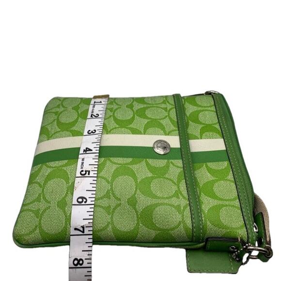 COACH Green Coated Canvas Crossbody - Picture 8 of 9